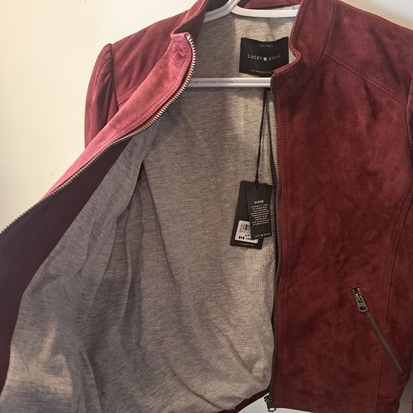 Lucky brand Suede Red/Burgundy jacket NWT - Picture 4 of 6